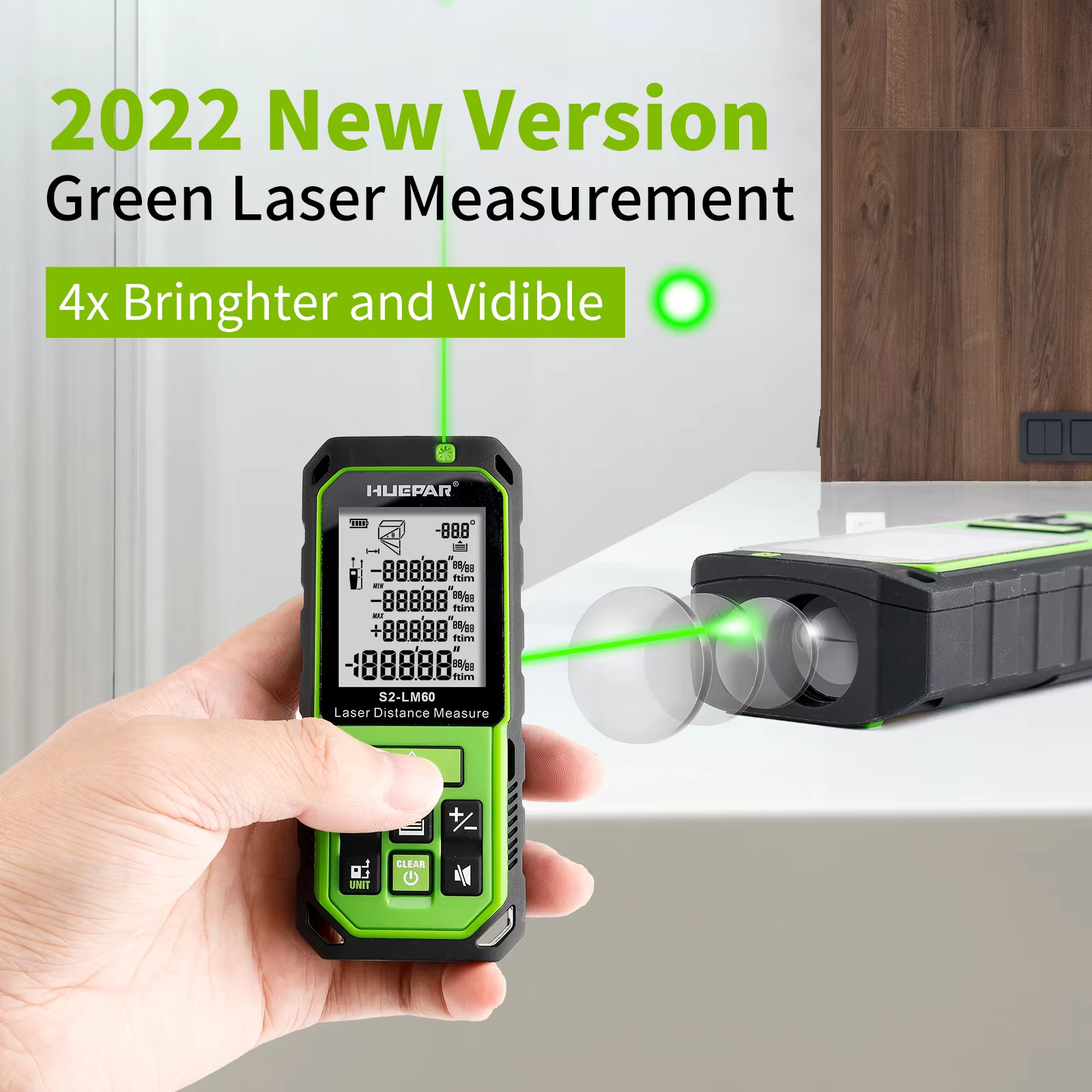 Huepar 100M Green Beam Laser R - огляд і ціна Industrial Laser Displacement Sensor