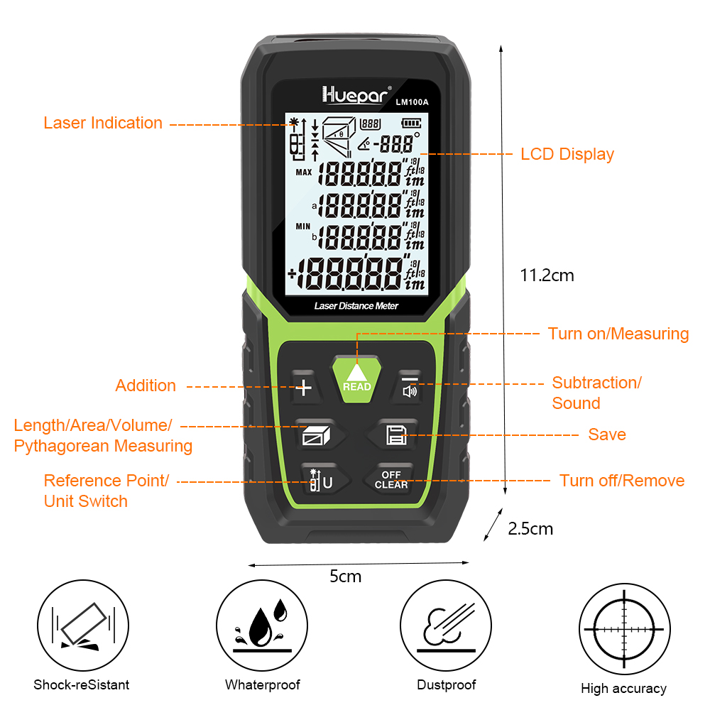 Huepar Laser Distance Measure  - огляд і ціна Industrial Laser Displacement Sensor
