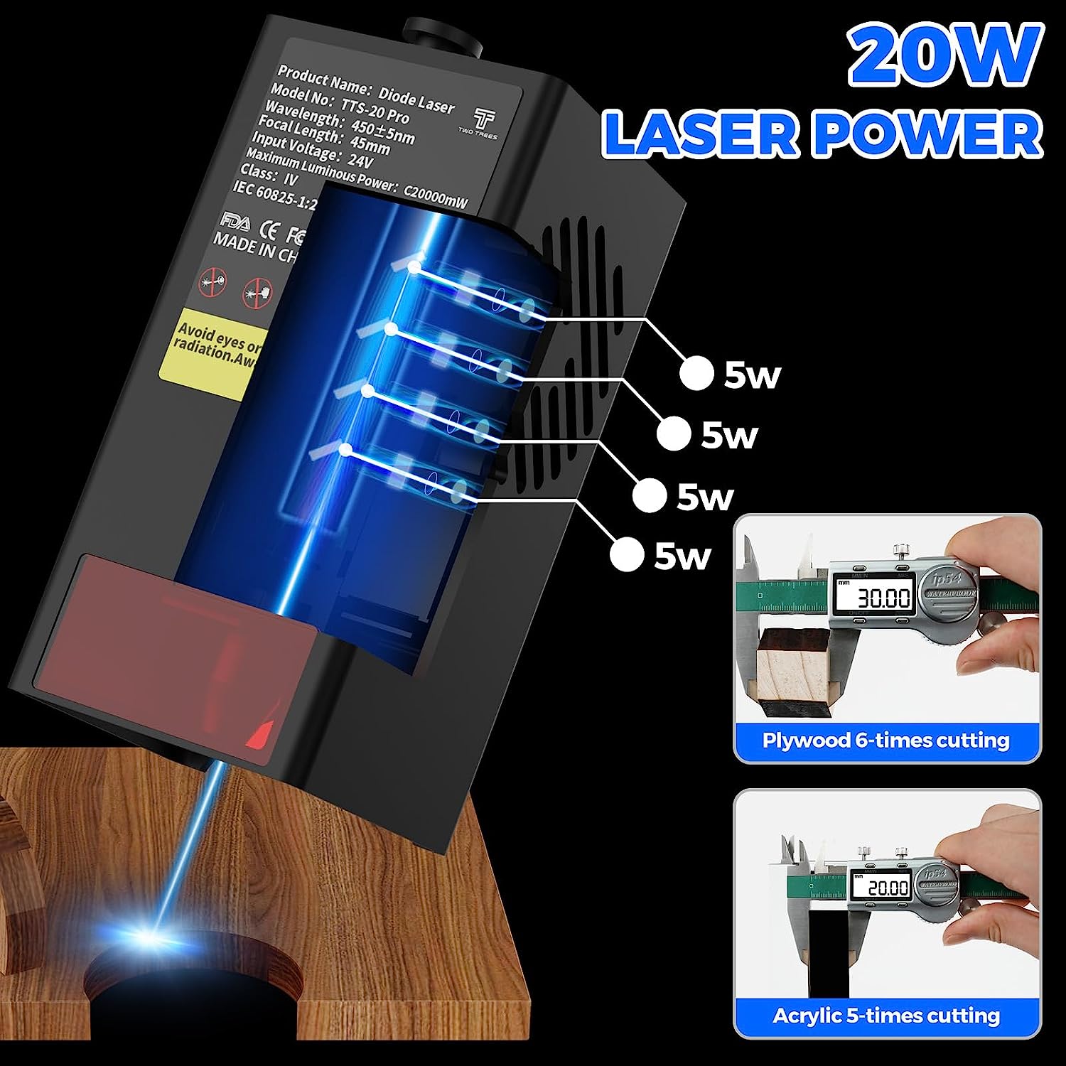 TWOTREES TTS-20 Pro 20W Metal  - огляд і ціна Industrial Laser Engraver For Metal